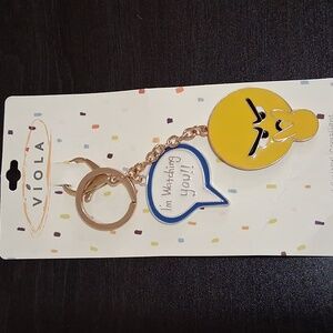 Playful Yellow Emoji Keychain